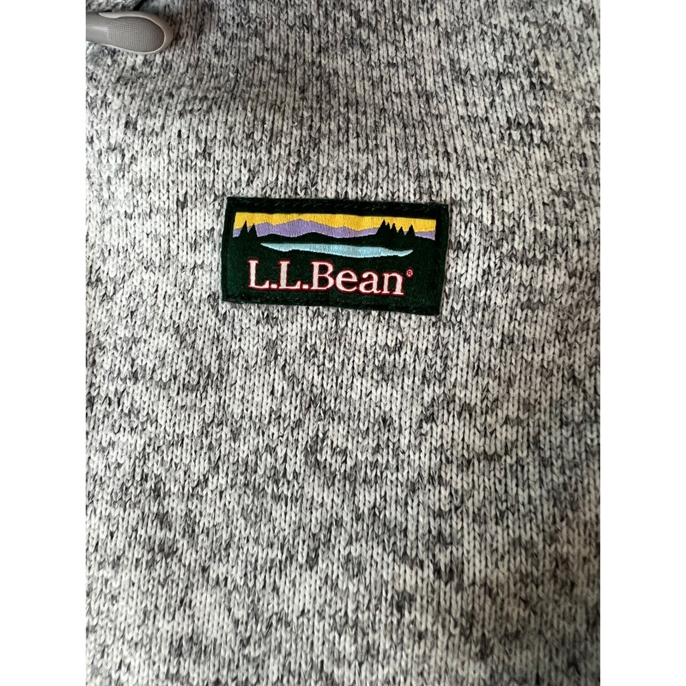 LL Bean Sweater Fleece Full Zip Jacket Gray Heather Womens Large - Picture 3 of 8